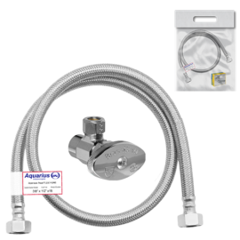 Angle Valve Brass Craft Complete With Metal Hose