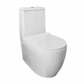 BERKLEY Toilet Set Rimless Dual Flush 1 Piece Close Couple White #6601