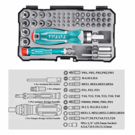 TOTAL Ratchet Screwdriver 55 Piece Set #TACSD30556