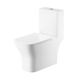 BERKLEY White Close Couple Toilet Set Rimless One Piece #A-7002