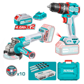 TOTAL Cordless Angle Grinder & Impact Drill Combo #UTCKLI20273