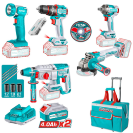 TOTAL 5 Piece Cordless Industrial Combo Kit TCKLI20592