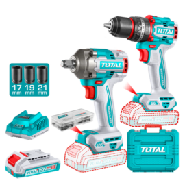 TOTAL Cordless Impact Drill & Wrench Combo Kit UTCKLI20286